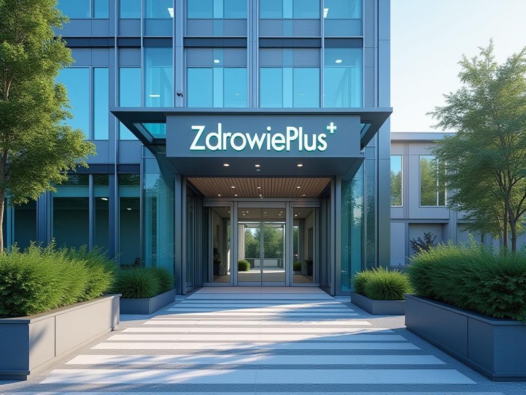 Widok głównego wejścia do kliniki ZdravikaHub
